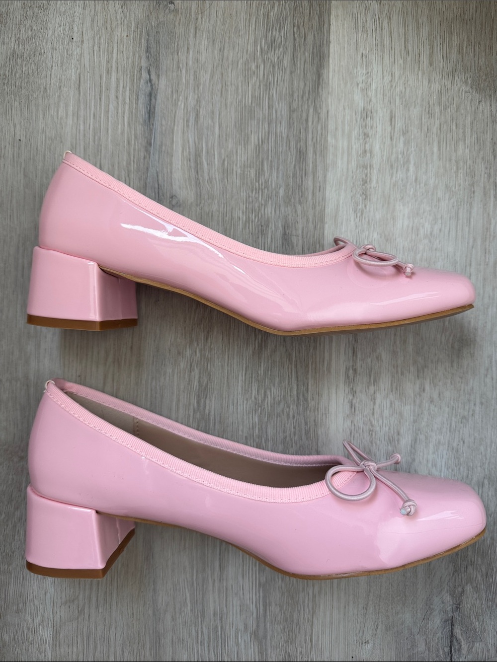 Balletcore Pink Patent Bow Ballet Flats
